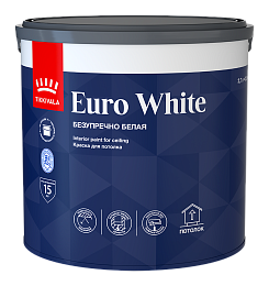 Краска для потолка EURO WHITE белая (гл/мат)